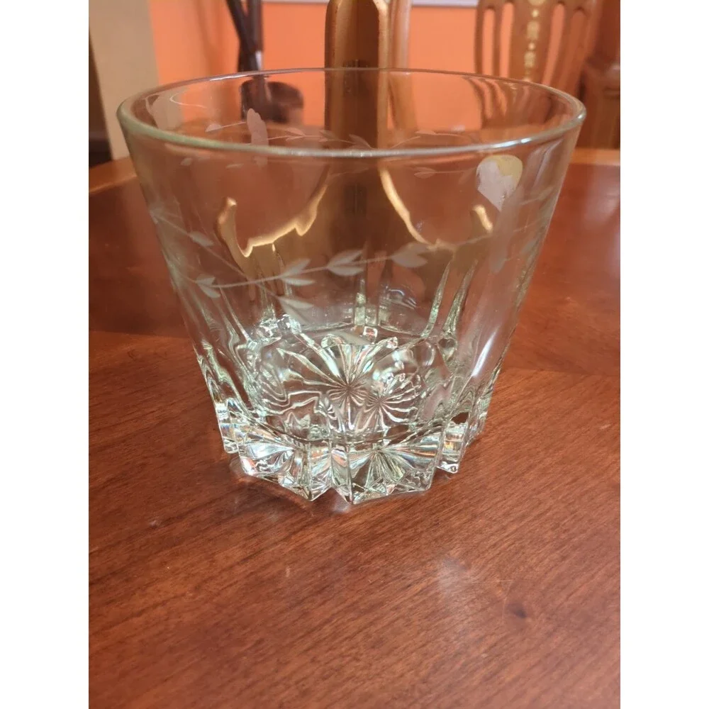 Vintage Heavy PRINCESS HOUSE 1980's Crystal Ice Bucket Heritage Etched Pattern.